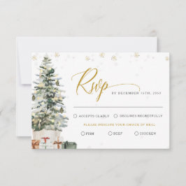 Kerstboom Huwelijk RSVP Kaart