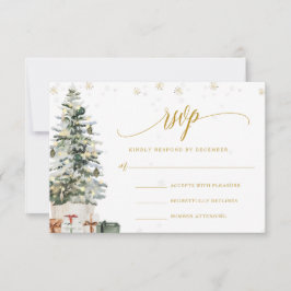 Kerstboom Huwelijk RSVP Kaart