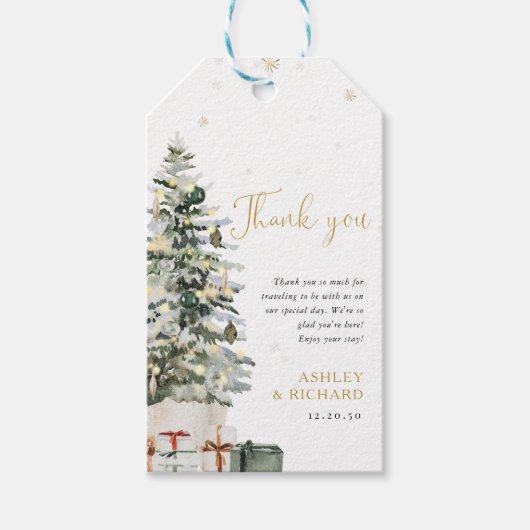 Kerstboom Huwelijks Cadeautag Cadeaulabel (Voorkant)