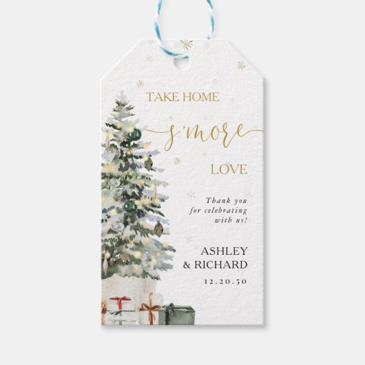 Kerstboom Huwelijkscadeautag Cadeaulabel (Voorkant)