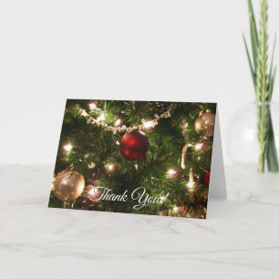 Kerstboom I Vakantie  groen en rood Bedankkaart