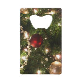 Kerstboom I Vakantie  groen en rood Creditkaart Flessenopener (Voorkant)