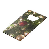 Kerstboom I Vakantie  groen en rood Creditkaart Flessenopener (Voorkant Gekanteld)