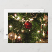 Kerstboom I Vakantie  groen en rood Feestdagenkaart (Voorkant / Achterkant)