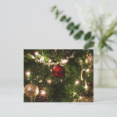 Kerstboom I Vakantie  groen en rood Feestdagenkaart (Staand voorkant)