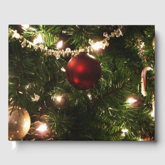 Kerstboom I Vakantie groen en rood Gastenboek (Voorkant)