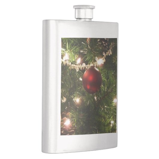 Kerstboom I Vakantie  groen en rood Heupfles (Rechts)