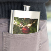 Kerstboom I Vakantie groen en rood Heupfles (Voorbeeld)