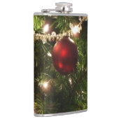 Kerstboom I Vakantie groen en rood Heupfles (Rechts)