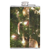 Kerstboom I Vakantie groen en rood Heupfles (Achterkant)