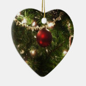 Kerstboom I Vakantie  groen en rood Keramisch Ornament (Rechts)