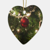 Kerstboom I Vakantie  groen en rood Keramisch Ornament (Links)