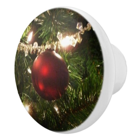 Kerstboom I Vakantie  groen en rood Keramische Knop (Rechts)