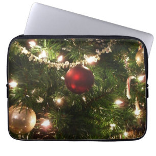 Kerstboom I Vakantie  groen en rood Laptop Sleeve
