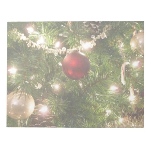 Kerstboom I Vakantie  groen en rood Notitieblok (Voorkant)