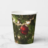 Kerstboom I Vakantie  groen en rood Papieren Bekers (Achterkant)
