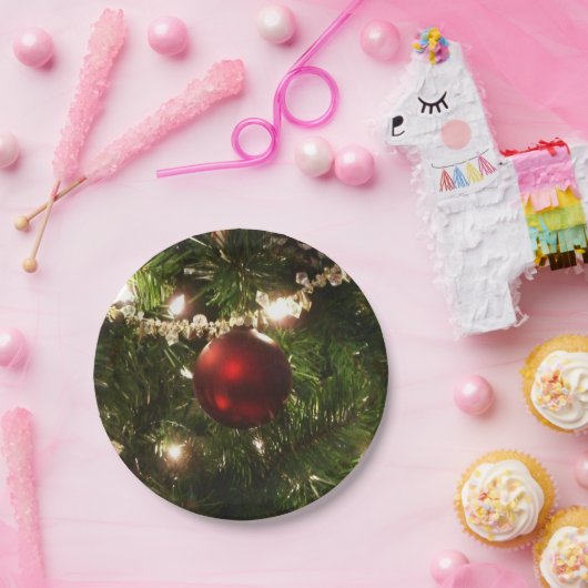 Kerstboom I Vakantie  groen en rood Papieren Bordje (Feest)