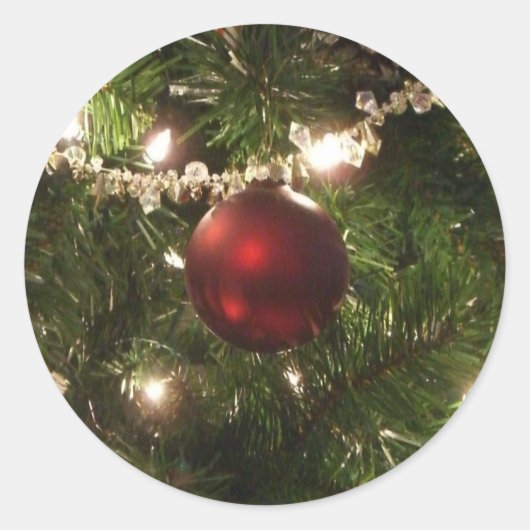 Kerstboom I Vakantie groen en rood Ronde Sticker (Voorkant)