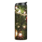 Kerstboom I Vakantie  groen en rood Thermosbeker (Gedraaid links)