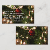 Kerstboom I Vakantie  groen en rood Visitekaartje (Voorkant / Achterkant)