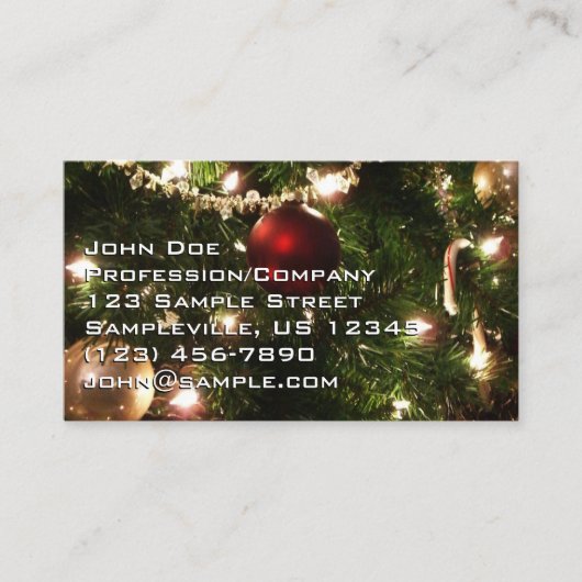 Kerstboom I Vakantie  groen en rood Visitekaartje (Voorkant)