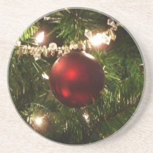 Kerstboom I Vakantie  groen en rood Zandsteen Onderzetter