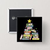 Kerstboom I Vierkante Button 5,1 Cm (Voorkant /achterkant)