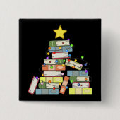 Kerstboom I Vierkante Button 5,1 Cm (Voorkant)