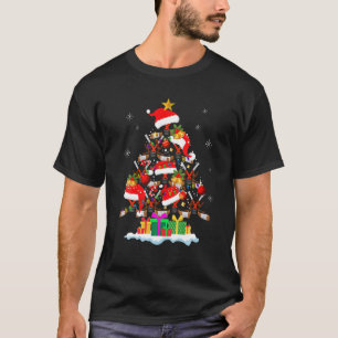 Kerstboom Ice Hockey Ball Santa Hat Funny Xma T-shirt