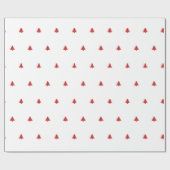 Kerstboom iconisch patroon feestelijk rood/wit cadeaupapier (Vlak)