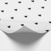 Kerstboom iconisch patroon feestelijk zwart / wit cadeaupapier (Hoek)