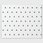 Kerstboom iconisch patroon feestelijk zwart / wit cadeaupapier (Vlak)