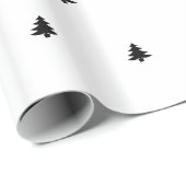 Kerstboom iconisch patroon feestelijk zwart / wit cadeaupapier (Rol Hoek)