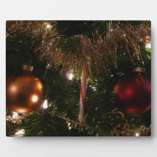 Kerstboom II Holiday Rood en Goud Fotoplaat