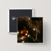kerstboom II Snoepriet en Tinsel Vierkante Button 5,1 Cm (Voorkant /achterkant)