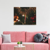 Kerstboom II Vakantie rood en goud Canvas Afdruk (Insitu (Woonkamer))