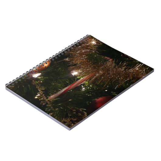 Kerstboom II Vakantie rood en goud Notitieboek (Linkerzijde)