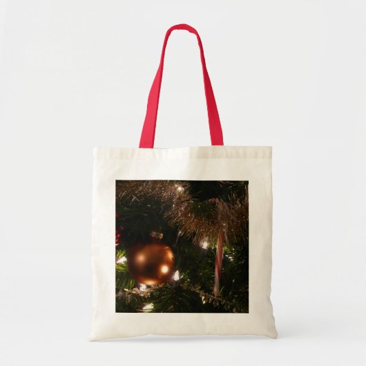 Kerstboom II Vakantie rood en goud Tote Bag (Voorkant)
