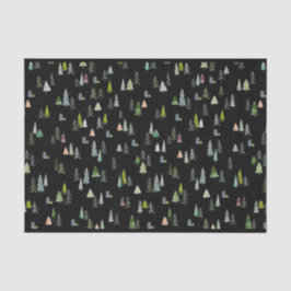 Kerstboom illustratie Waterverf Tissuepapier