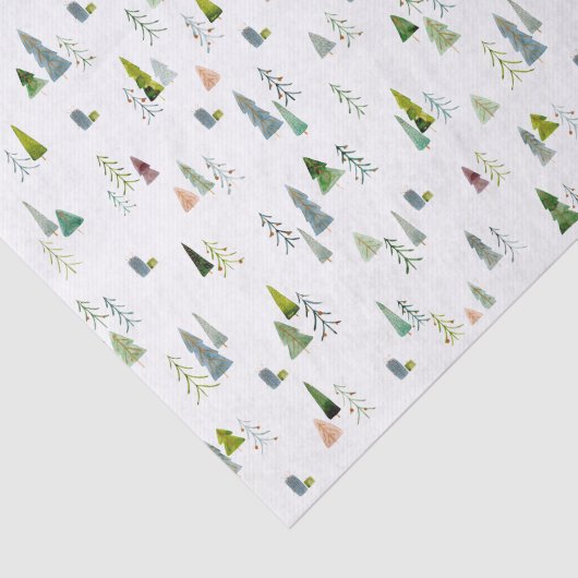 Kerstboom illustratie Waterverf Tissuepapier (Detail)