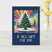 Kerstboom in abstracte kunst 39 - Fan Fun Kaart (Gele Bloem)