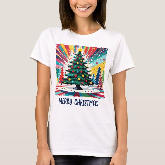 Kerstboom in abstracte kunst 39 - Fan Fun T-shirt (Voorkant)