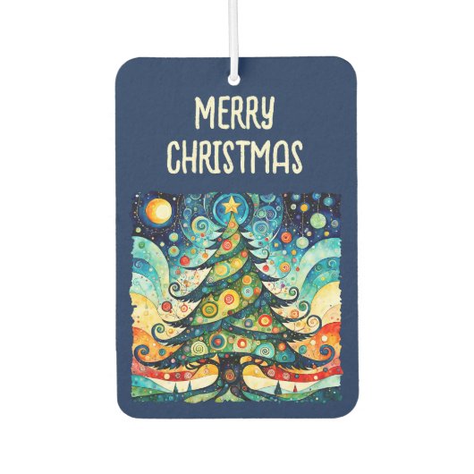 Kerstboom in abstracte kunst 3 - Fan Fun Luchtverfrisser (Voorkant)