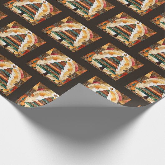 Kerstboom in abstracte kunst 44 - Fan Fun Cadeaupapier (Hoek)