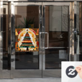 Kerstboom in abstracte kunst 44 - Fan Fun Raamsticker (Kantoordeur)