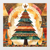 Kerstboom in abstracte kunst 44 - Fan Fun Raamsticker (Vel)