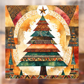 Kerstboom in abstracte kunst 44 - Fan Fun Raamsticker (Vel 2)