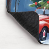Kerstboom in antieke rode auto muismat (Hoek)