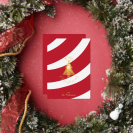Kerstboom in Art Deco-stijl met Suikerstok Folie Feestdagenkaart