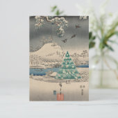 Kerstboom in besneeuwd landschap kaart (Staand voorkant)